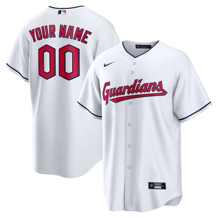 Men Cleveland Guardians Nike White Replica Custom MLB Jersey->women mlb jersey->Women Jersey